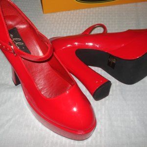Ellie Red Patent leather platform pumps (10)